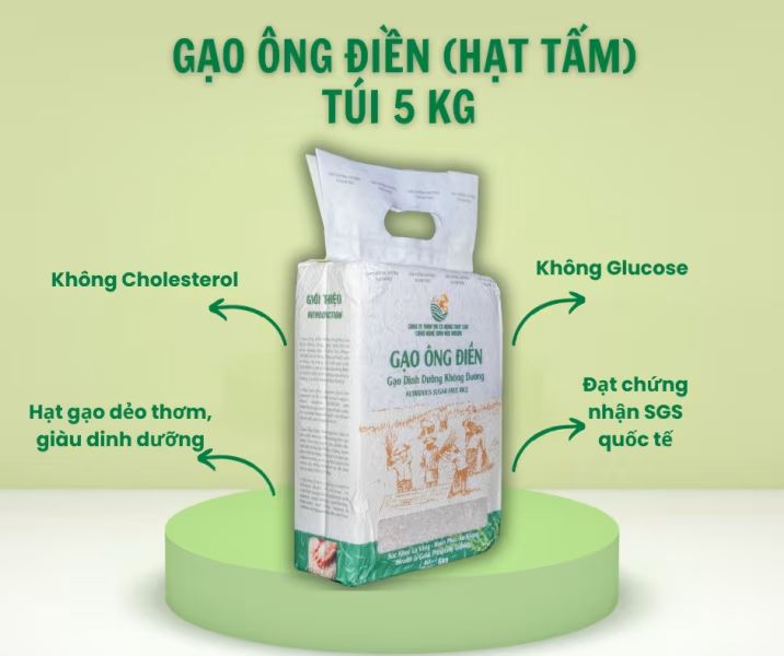 Gạo Ông Điền (hạt tấm) – Túi 5kg